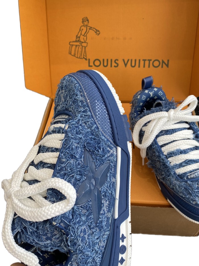 1:1 quality version Denim Fringe Sneakers