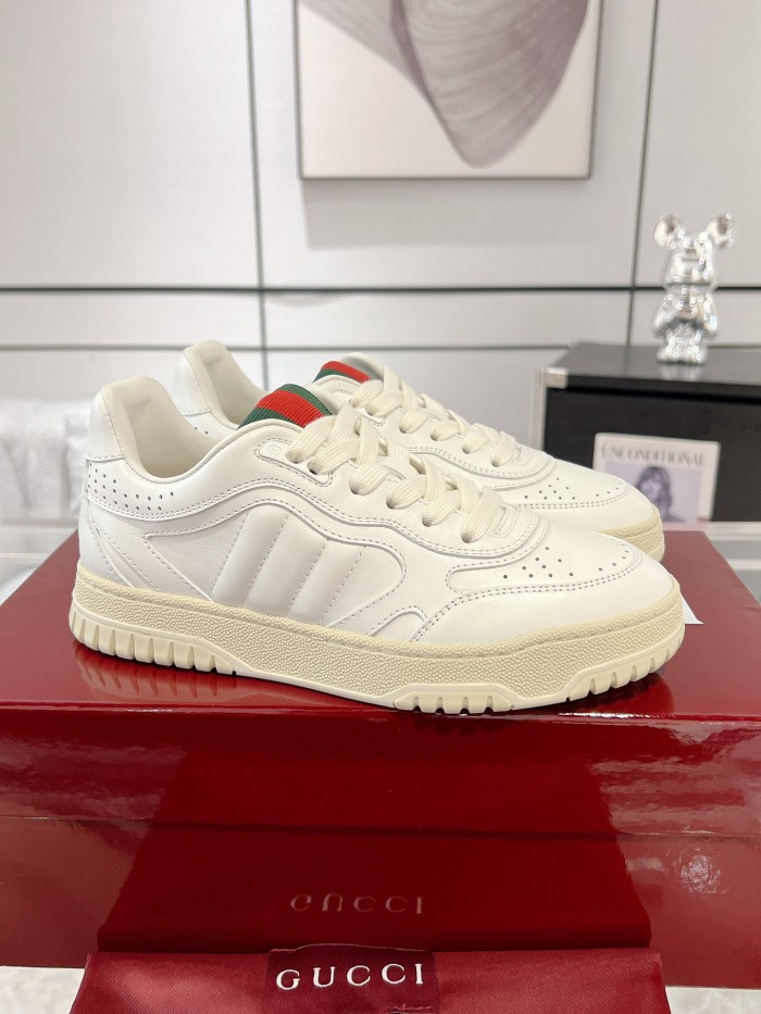 1:1 quality version Re-Web Off White Leather Sneakers with Web Detail Retro Shoes 28974525