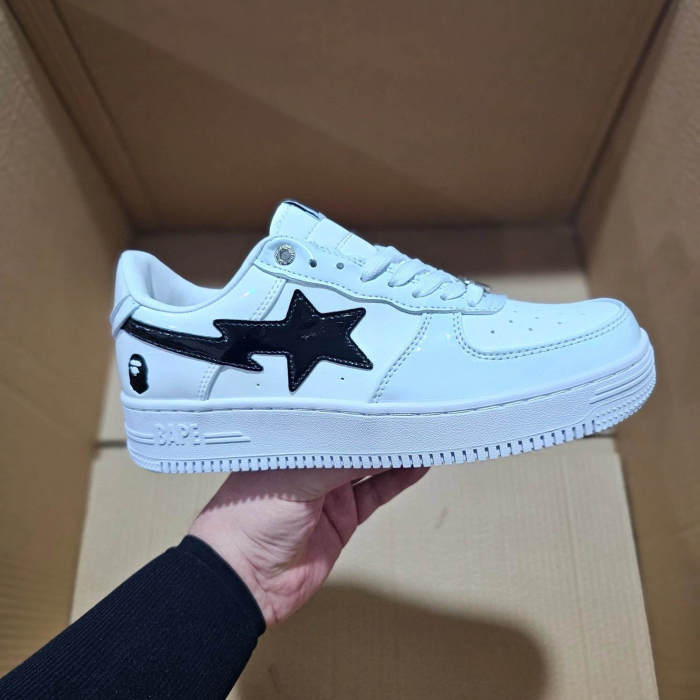 [buy more save more]  Colorblocked Lightning Stars Patent Leather Low Top Board Shoes 16 colors