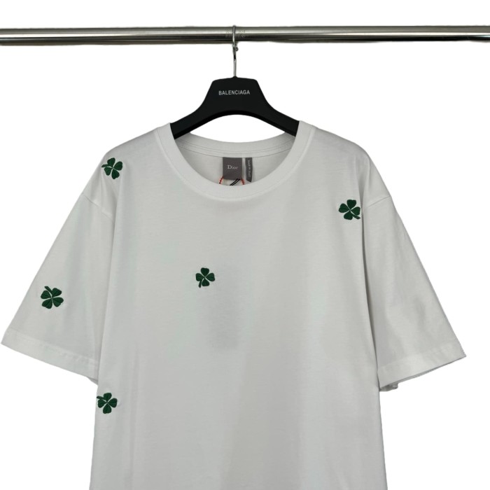 1:1 quality version Clover Letter Logo Embroidered Tee 2 colors 28816184