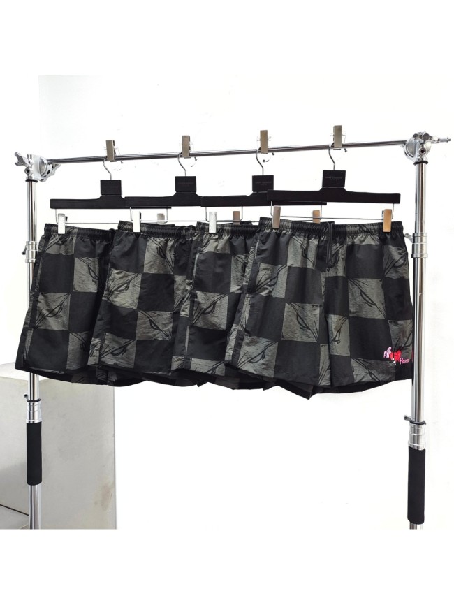 [Big & Tall for weights up to 220 lbs]1:1 quality version Black Gray Plaid Beach Shorts 28971913