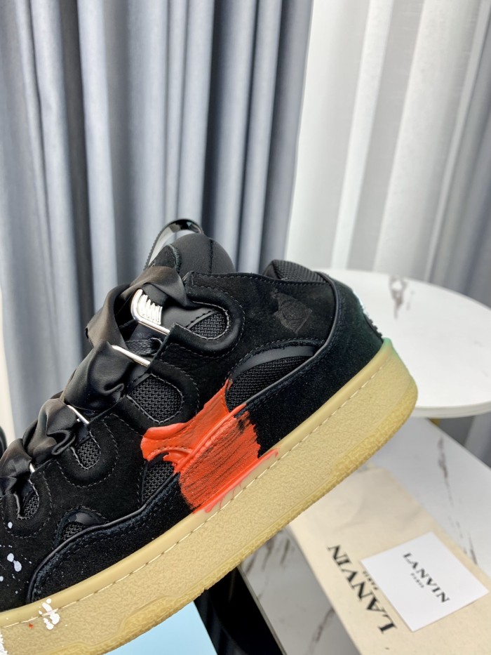 1:1 quality version Colorful Colorblocking Cowhide Bread Shoes 35 colors