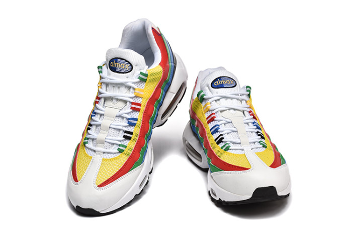[plus-size shoes]Air Max 95 Multicolor Rainbow Mesh  Air Cushion Running Shoes 29044792