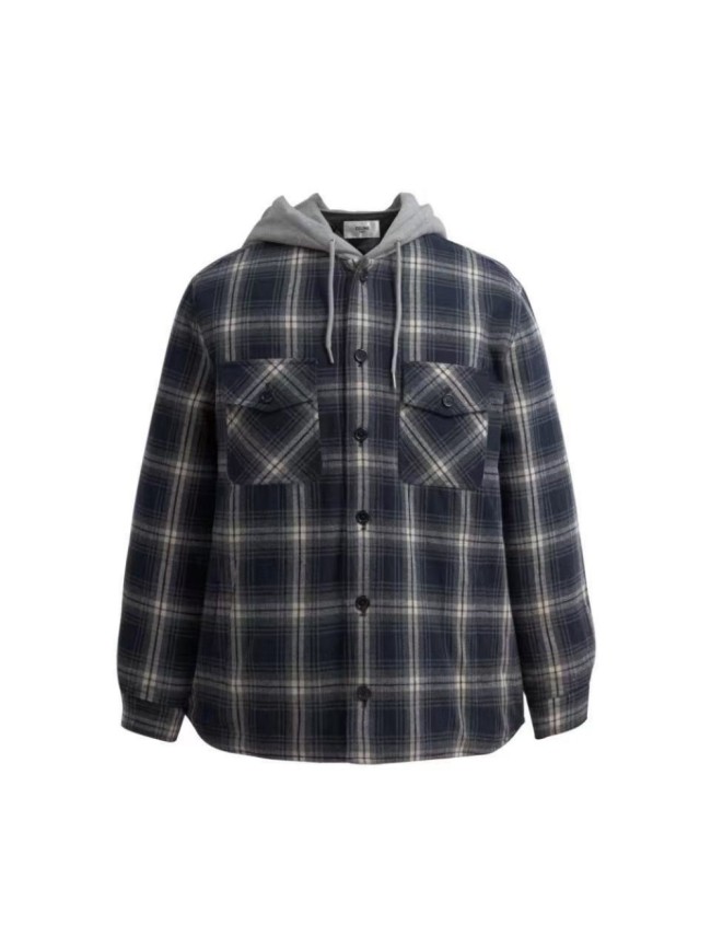 1:1 quality version Plaid Cashmere Hooded Coat 28531531