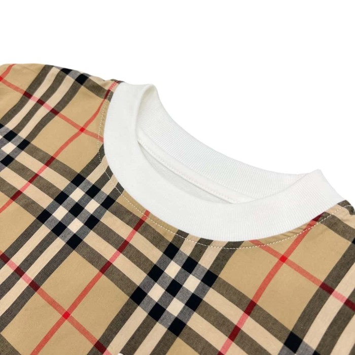 Classic Checkerboard Spliced T-Shirt for Kids 29006673