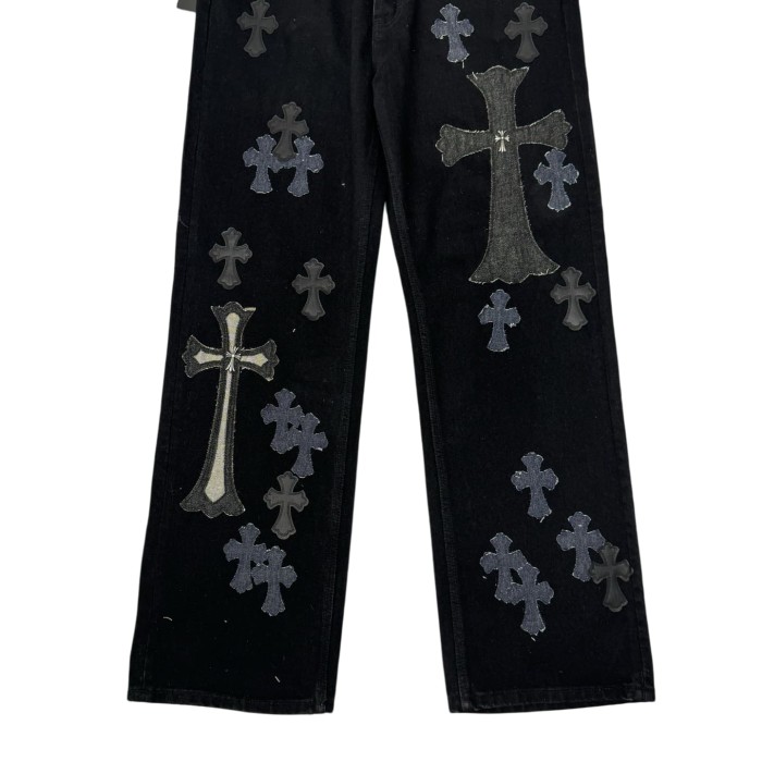 1:1 quality version Hardware Washed Patchwork Cow King Jeans 28903073