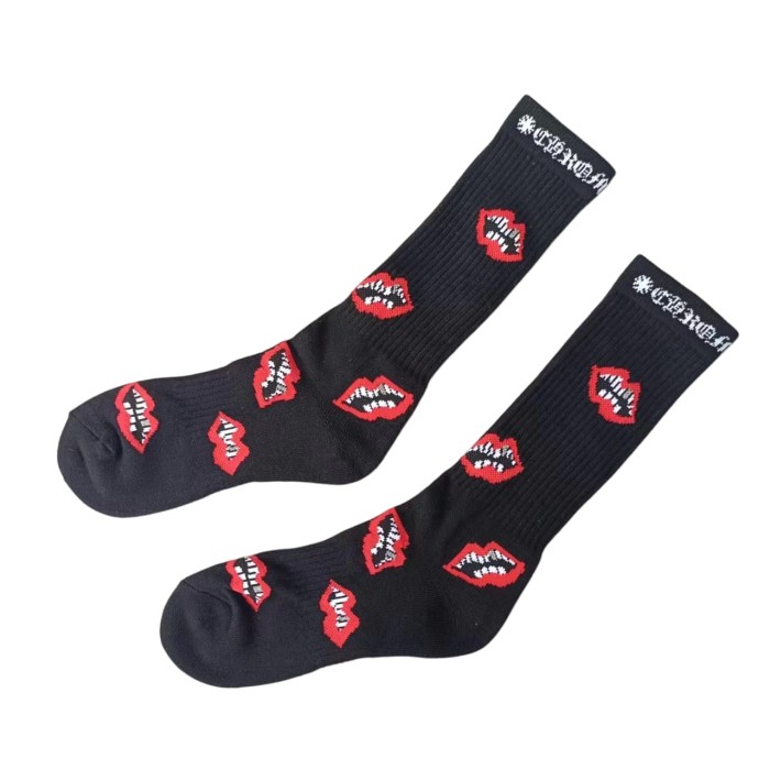 Sanskrit Stripe Graffiti Jacquard Crew Socks 33 colors 28887617
