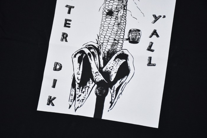 Master Dik  Corn Print Black Cotton T-Shirt Tee 2 colors 29047685