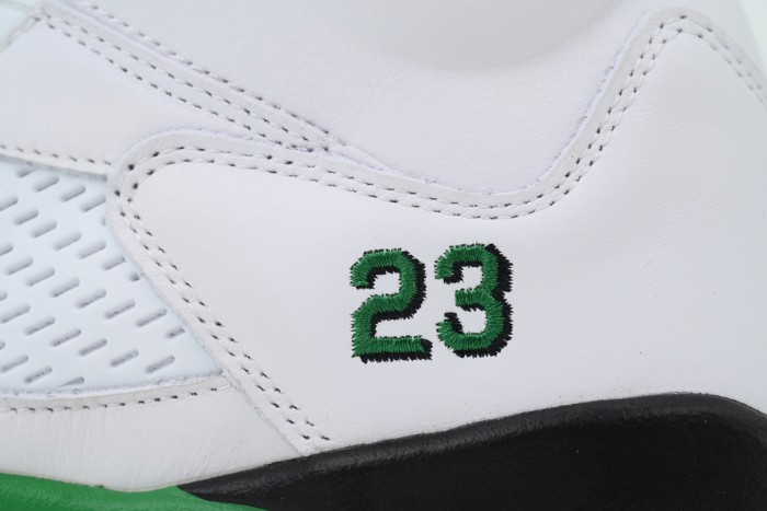 [plus-size shoes] 1:1 quality version Jordan 5   Lucky Green  White Leather Basketball Shoes 29035202