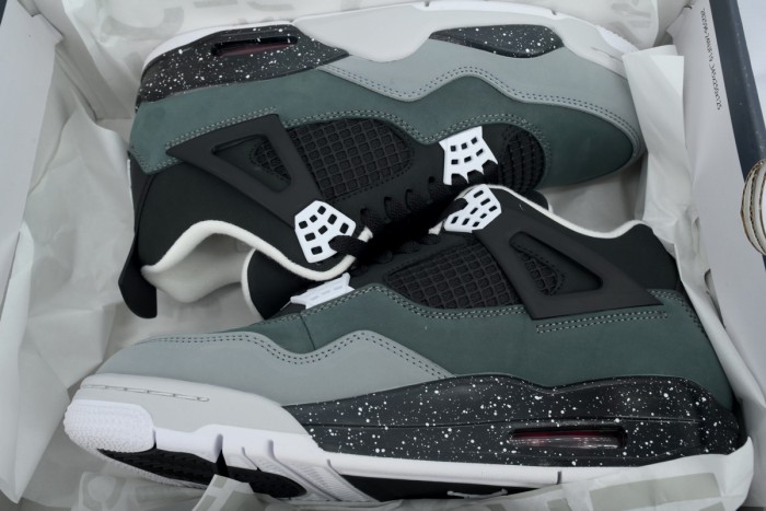 [plus-size shoes]Jordan 4   Fear  Gradient Grey Suede Basketball Shoes 29035120