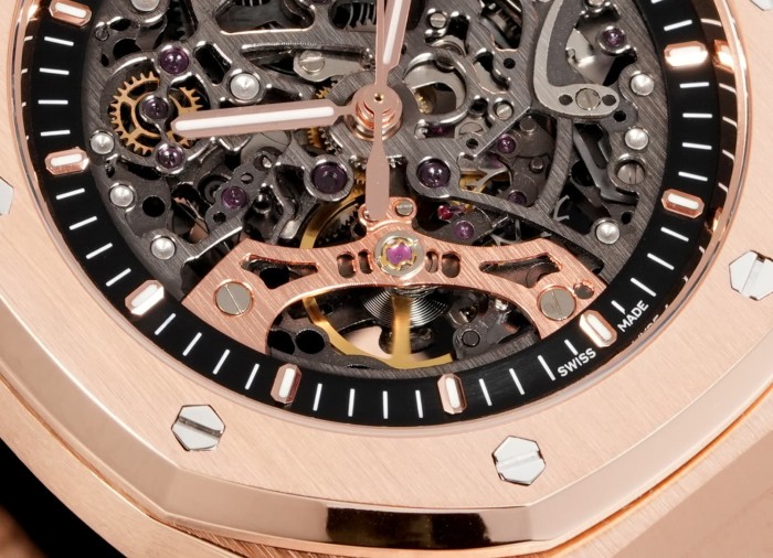 Skeleton Dial Octagonal Bezel Integrated Movement Watch 4 colors【Dial diameter：41mm 】28771372