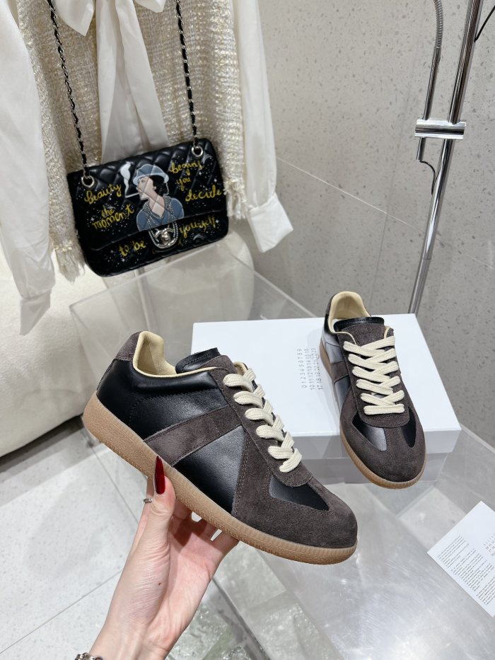 1:1 quality version M@ison 28294758 Leather Patchwork Derby Shoes 39 colors