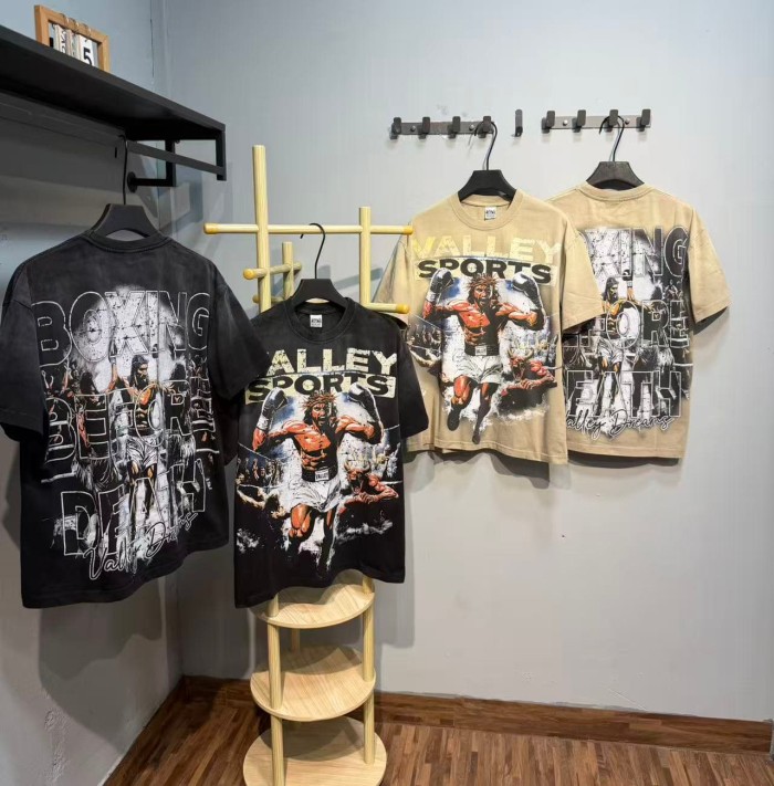 Boxing Theme Print Washed Tee 2 colors 29047376