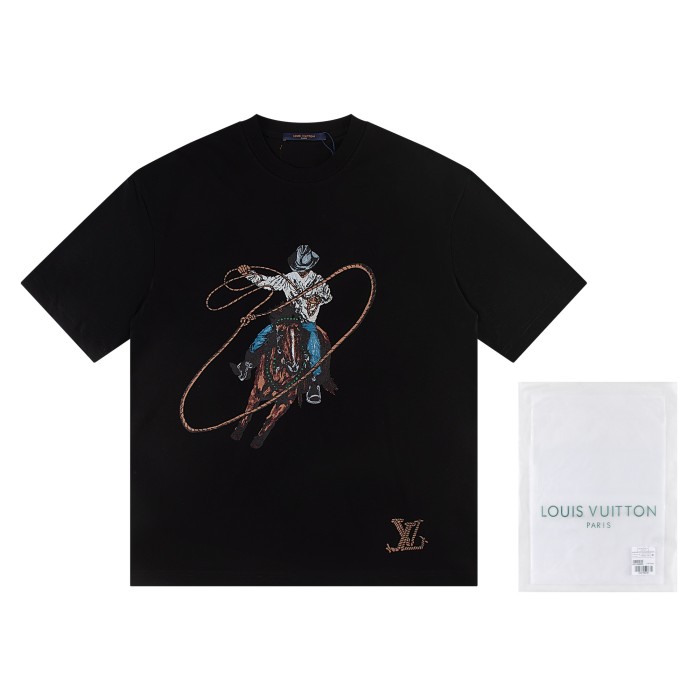28180747 Western Cowboy Riding Horse Print tee 2 colors