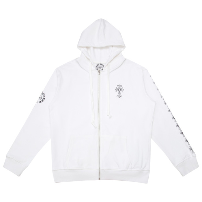 Big Long Cross Flower Arm Zipper Sweatshirt 3 colors