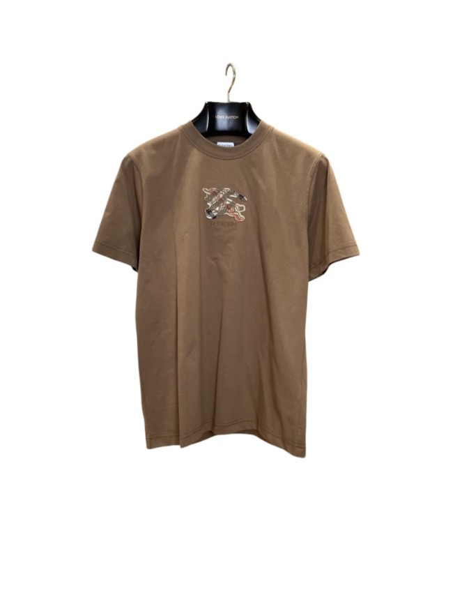 1:1 quality version plaid war horse applique crew neck T-shirt 2 colors 28965124