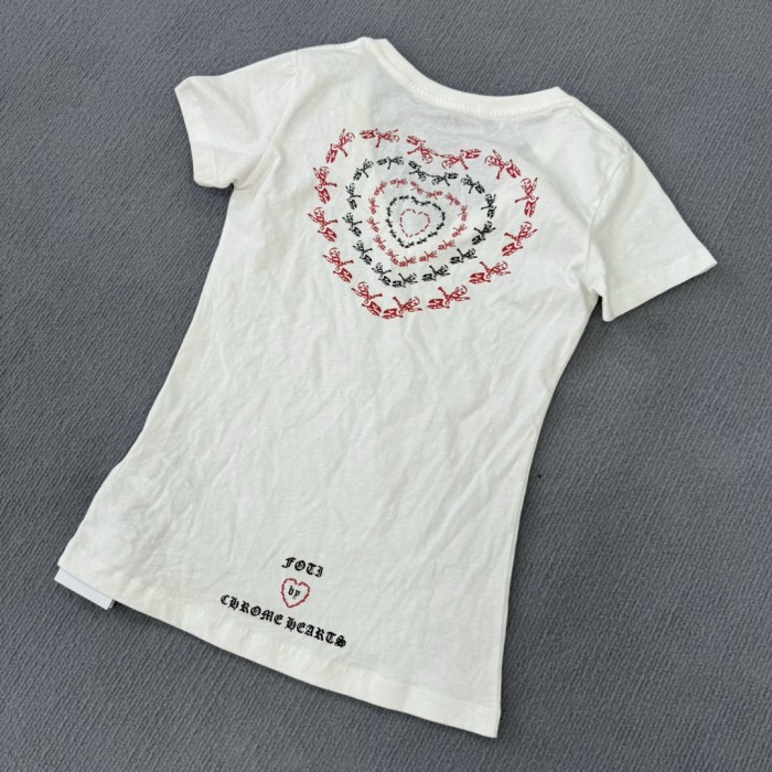 1:1 quality version 28143329 Heart Printed V-Neck Tee for girls