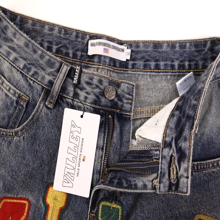 Colorful Embroidered Letter Denim Shorts 2 colors 28759554