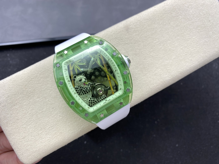 1:1 quality version Panda Eating Golden Bamboo Transparent Crystal Tourbillon Watch 【Dial diameter：43.2mm 】28771584