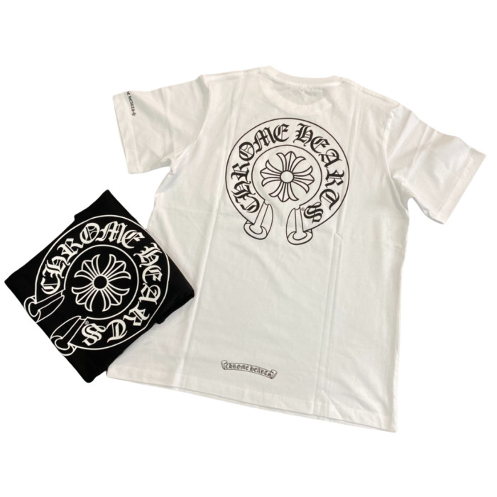 1:1 quality version 27968683 Front and back horseshoe cross print Tee 2 colors