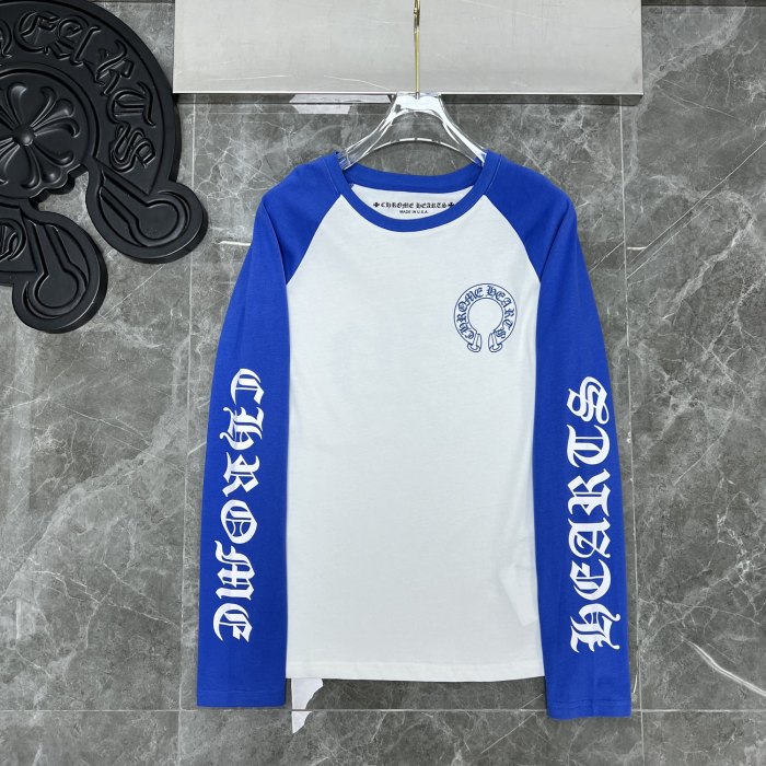 Horseshoe Blue and White Colorblocked Long Sleeve T-Shirt
