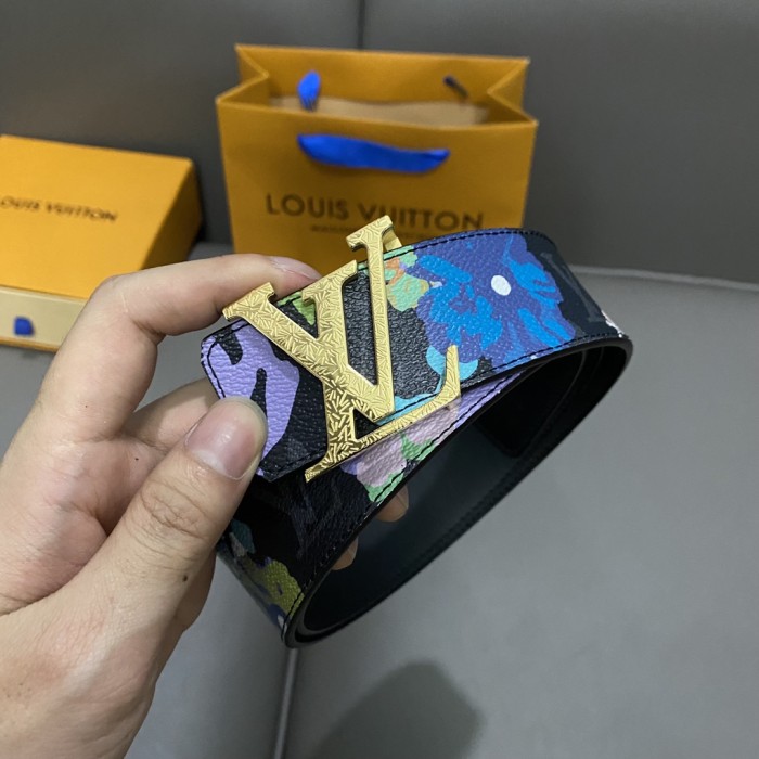 1:1 quality version Floral Graffiti Letter Buckle Belt 3 colors【Width 4 cm】