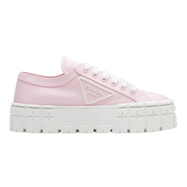 PR@DA@ DOUBLE WHEEL RE-NYLON GABARDINE SNEAKERS PINK PRD084