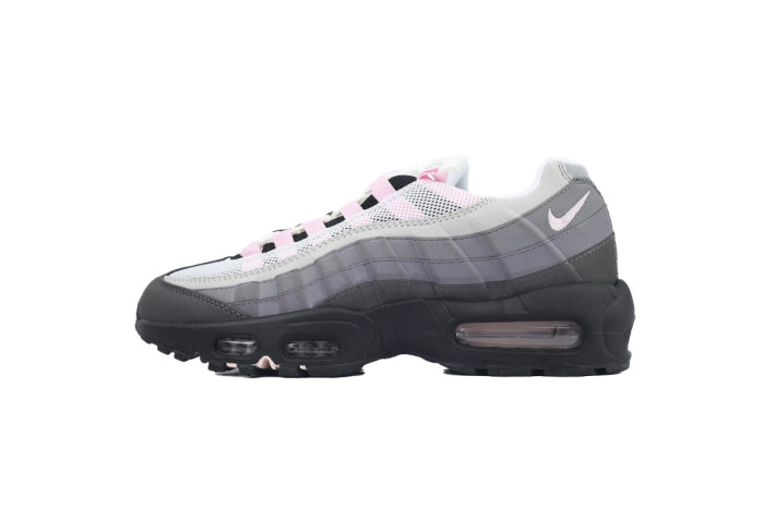 [plus-size shoes]  Air Max 95 Grey Pink Retro Running Shoes 28971651
