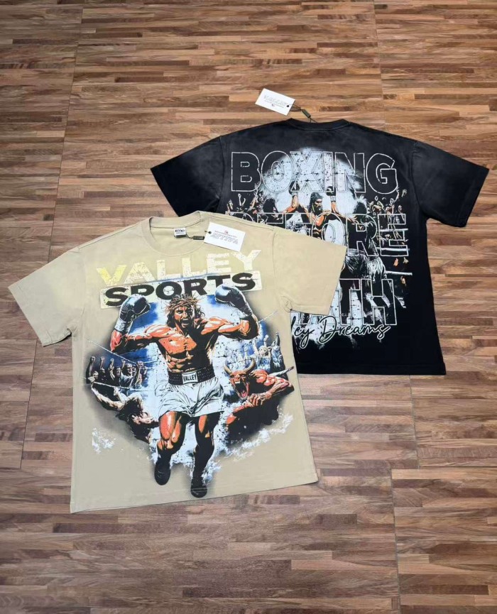 Boxing Theme Print Washed Tee 2 colors 29047376