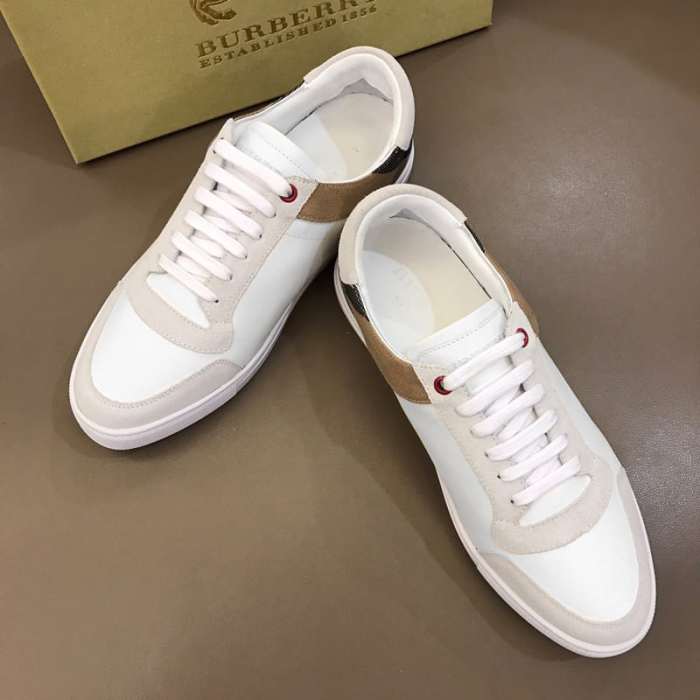 BURB5RRY LEATHER AND HOUSE CHECK SNEAKERS   BBR27