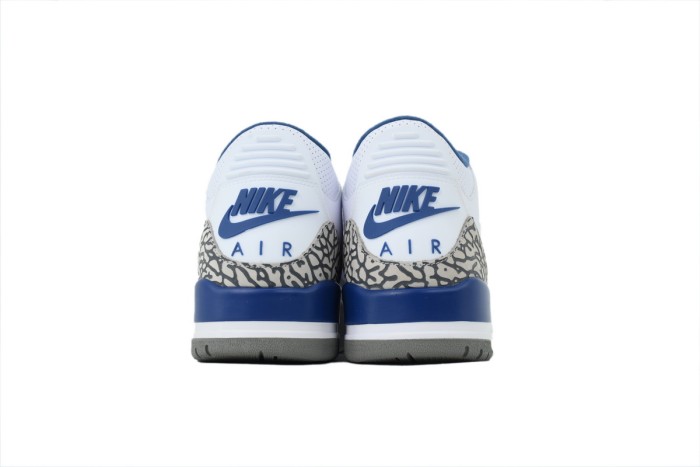 [plus-size shoes]Jordan 3 Mid Top Men's White And Blue Retro Basketball Shoes 29033404