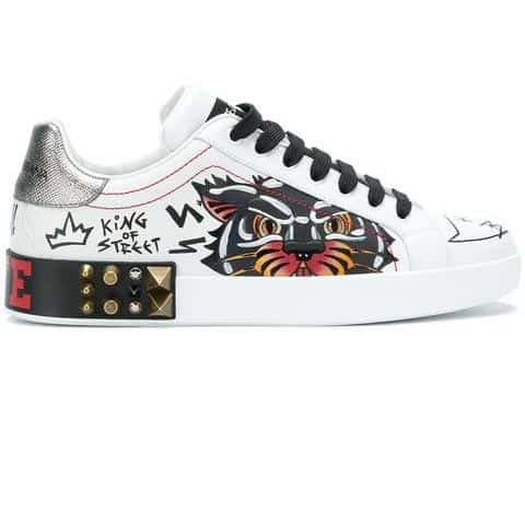 DOLCE G@BB@N@ PORTOFINO SNEAKERS WITH APPLIQUS DG019