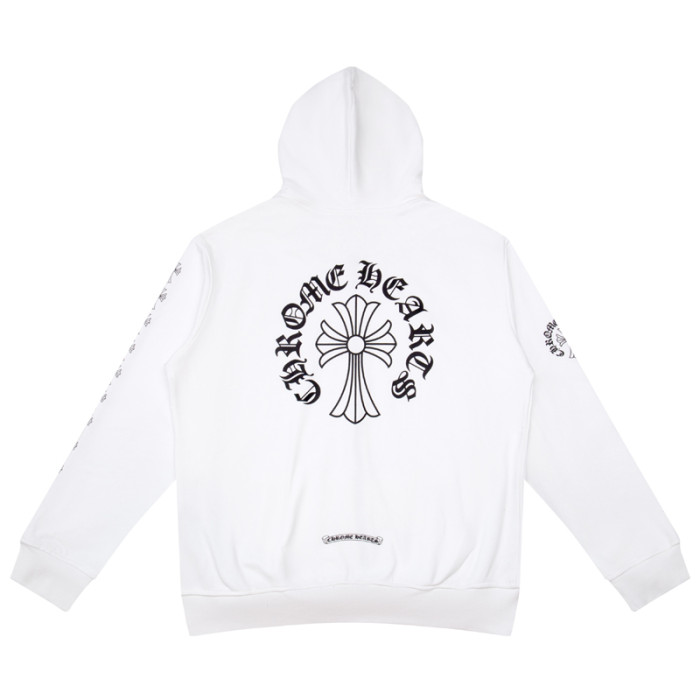 Big Long Cross Flower Arm Zipper Sweatshirt 3 colors