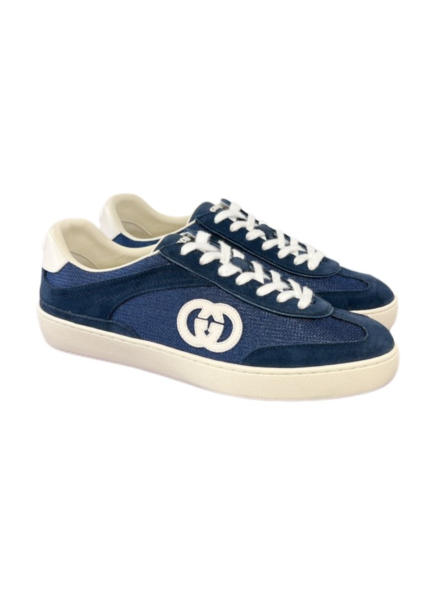1:1 quality version Navy Blue Suede Canvas Low Top Sneakers Shoes 28974182