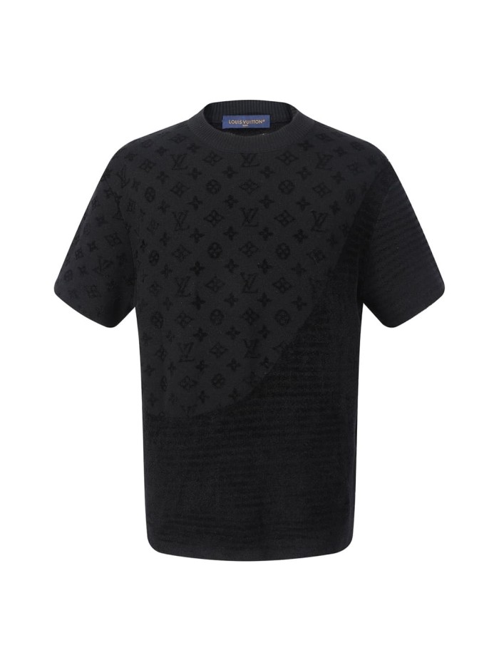1:1 quality version Wool blend jacquard crew neck knitted T-shirt 2 colors 28964775