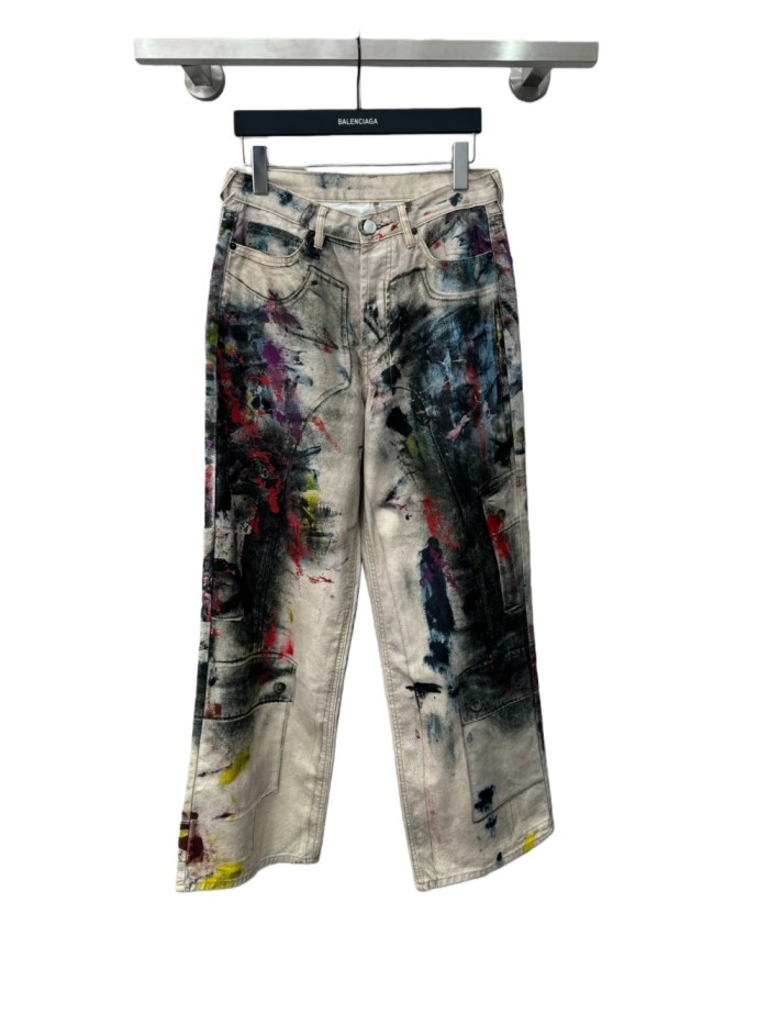 1:1 quality version Splash Ink 3D Color Printing Jeans 28531475