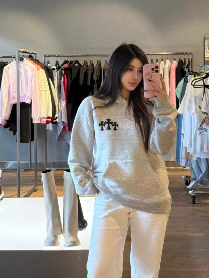 1:1 quality version French Terry Cross Patch 3D Embroidered Hoodie 2 colors 28938242