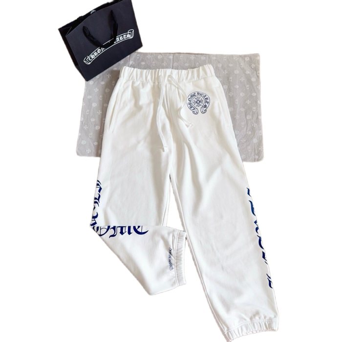 1:1 quality version Side blue Sanskrit letter printed fleece sweatpants 28751691