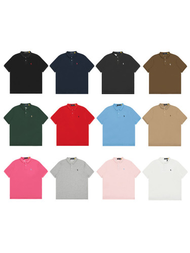 27972788 Classic embroidered logo lapel polo shirt 12 colors