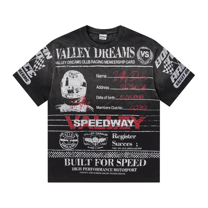 Racing Membership Card Print Washed Tee 29047379