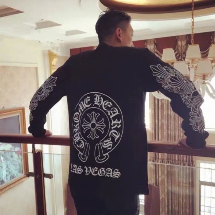 Los Angeles Sanskrit Alphabet Horseshoe Cross Print Long Sleeve T-Shirt 2 colors