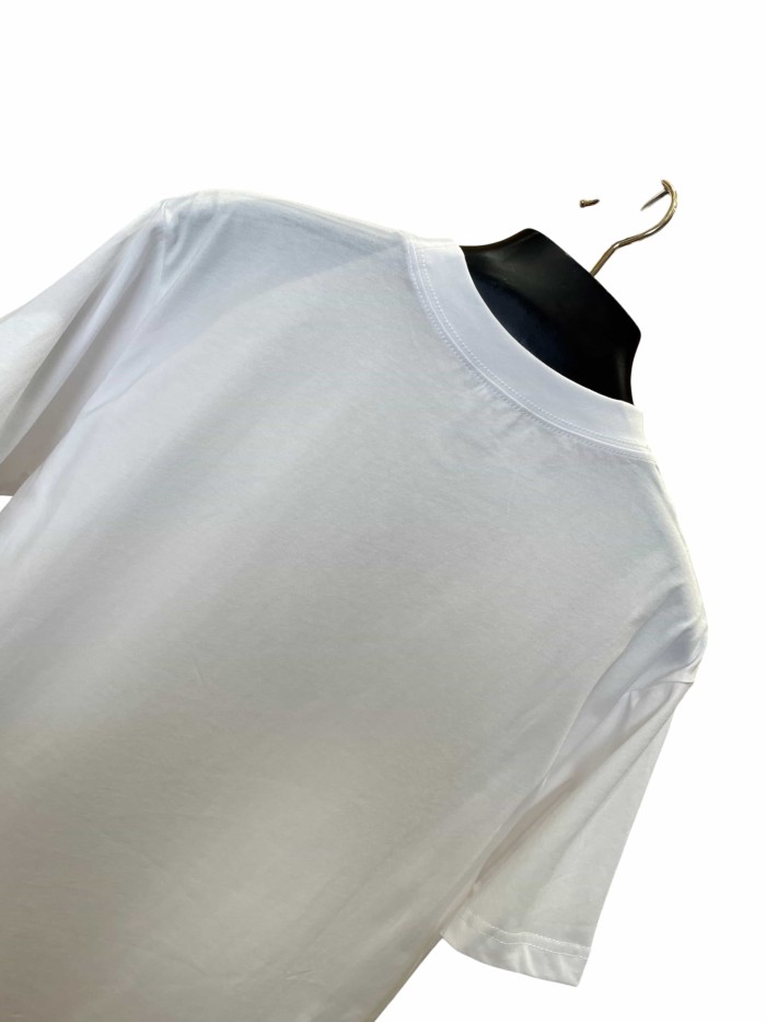 1:1 quality version Embroidered Round Logo Crew Neck T-Shirt 28961180