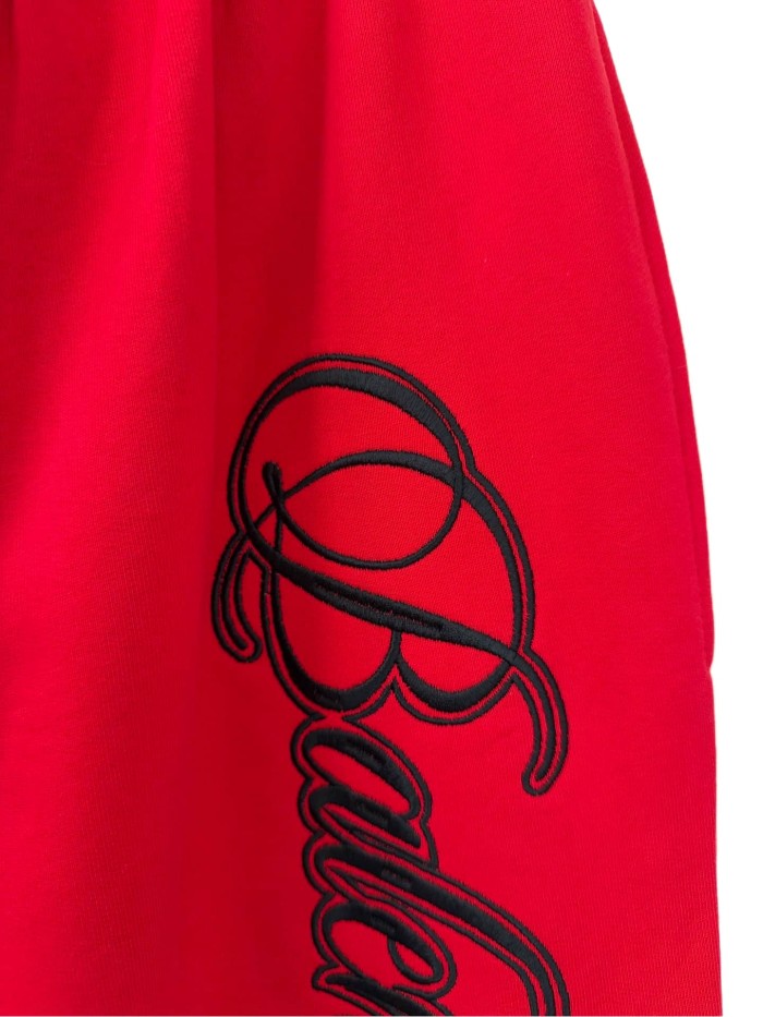 1:1 quality version Contrast Color Cursive Letter Matte Embroidered Sweatpants 2 colors 28974531