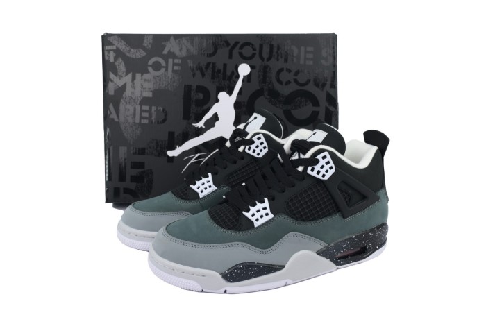 [plus-size shoes]Jordan 4   Fear  Gradient Grey Suede Basketball Shoes 29035120