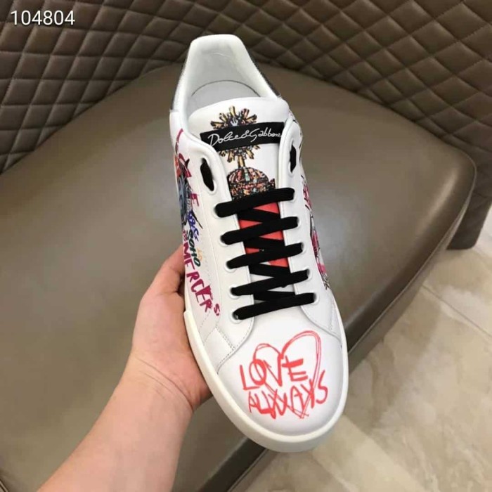 DOLCE    G@BB@N@ PORTOFINO SNEAKERS IN PRINTED NAPPA CALFSKIN   DG6
