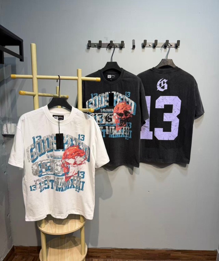 Flame Skull No.13 Back Print Washed Tee 29098137