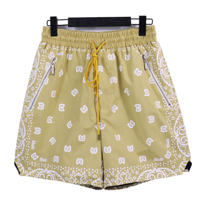 Vintage full print cashew flower cotton drawstring shorts 5 colors