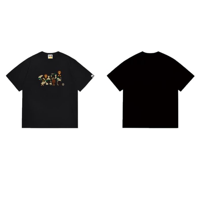 Four little monkeys with camouflage letter prints T-shirt 2 colors 29060345