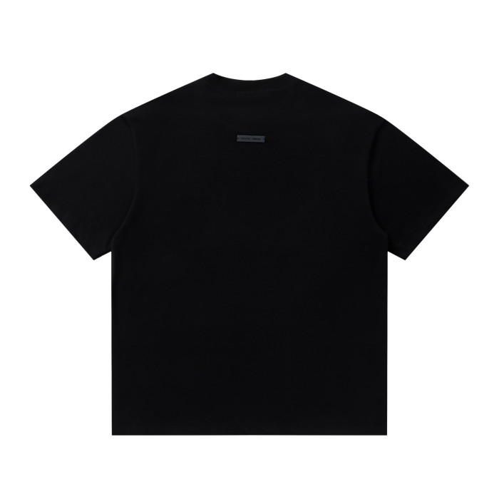 Washed denim blue curved letter white and black loose T-shirt 2 colors 29060619