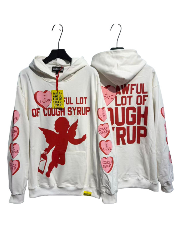 Pink Heart Angel Print Hoodie 28659536